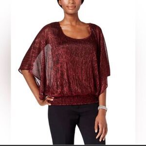 Onyx Nite Women's Banded Kimono Shimmer Top size S